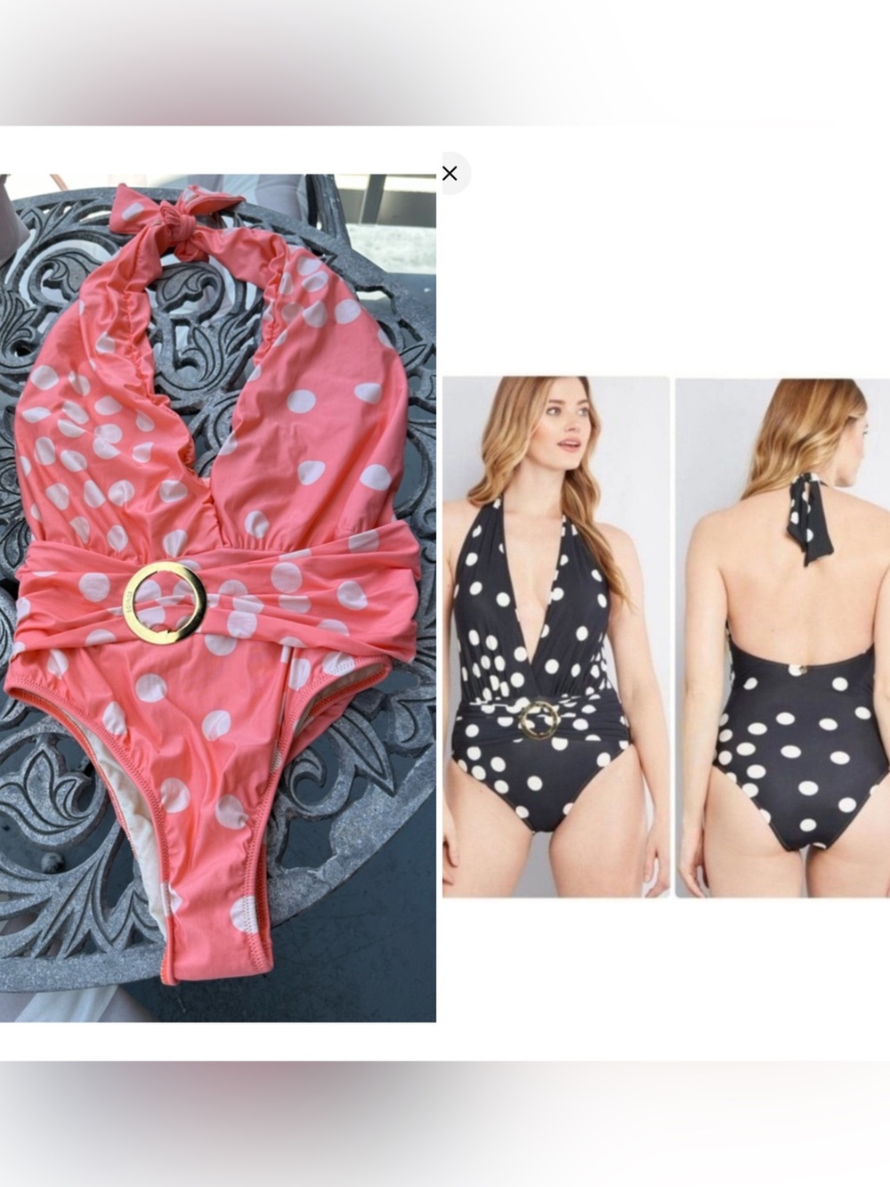 SALINAS One-Piece Swimsuit Polka Dot Size M NWOT